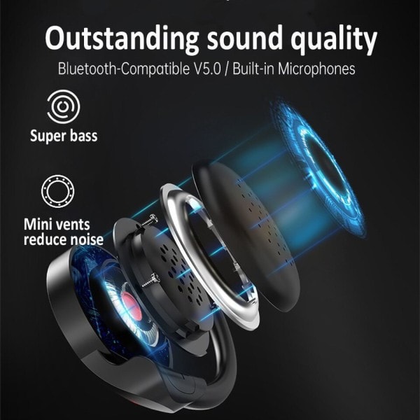 Bluetooth V5.0 Kuulokkeet 3D Stereo Urheilu Langattomat Kuulokkeet Kaksois mikrofoni