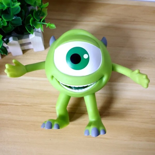 Monsters University Mike Wazowski Mr Q Money Pot Piggy Bank PVC Action Figur Modell Leker