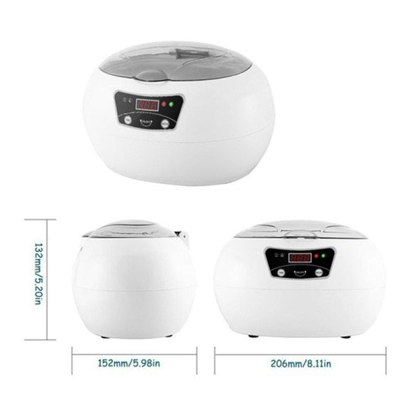 600ML Ultraljud Cleaner Bad Timer for Smycken Delar Ultrasound Sonic Cleaner
