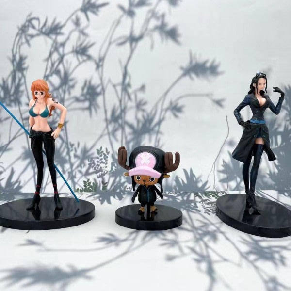 9 stk sett svart gyllen hvit farge anime figur ett stykke Luffy Zoro Sanji Nami Brook Action Figur