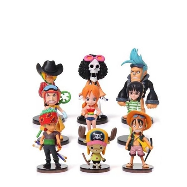 Anime One Piece Mini Luffy Roronoa Zoro Action Figuuri Sanji Usopp Franky Nami Fifurines lelut