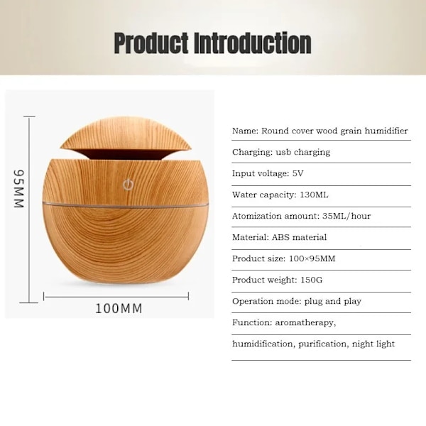 USB Ultrasonic Cool Dimma Sprayer Essential Oil Doft Min Luftifier