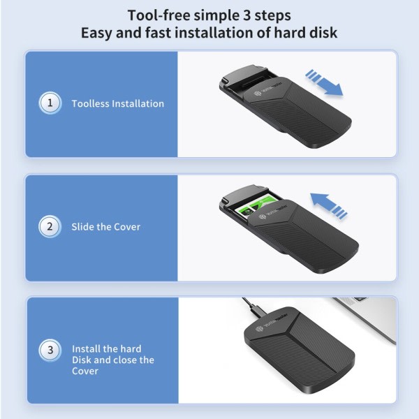 2,5 tum hårddisk hölje SATA till USB 3.0 adapter hårddisk fodral 6Gbps UASP  Hårddisk hölje för Windows