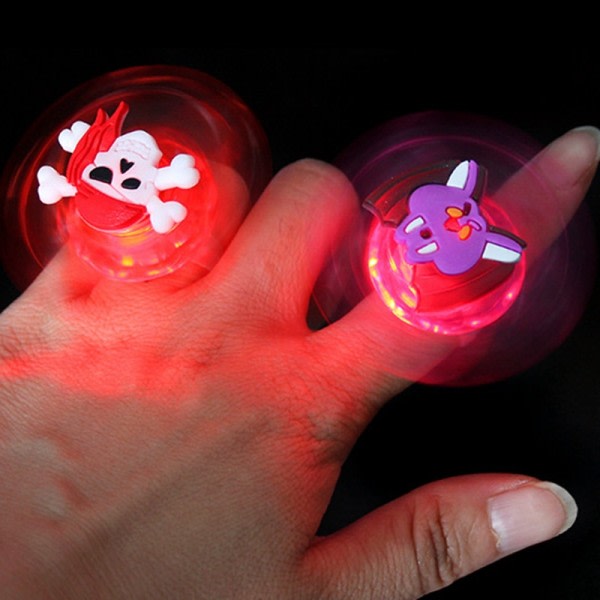 3 STK   LED   Glødende   Finger   Gyro   Roterende   Ring   Barn   Leker