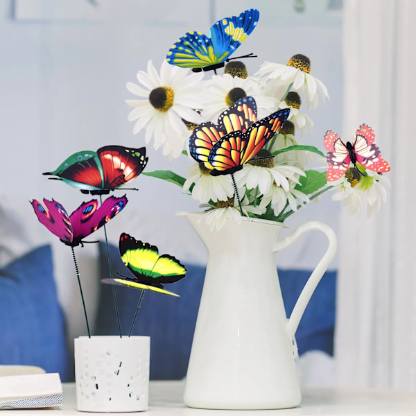 Hög kvalitet 24 bitar 3D Simulering Fjärilar Trädgård Gård Planter Färgglad Fjäril Stakes Decoracion Utomhus Dekor Blomma