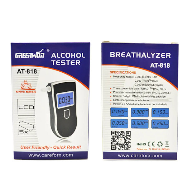 Patentti Protable Hengitysmittari Analysaattori detektori Digitaalinen LCD Alkoholi Hengitys Testeri
