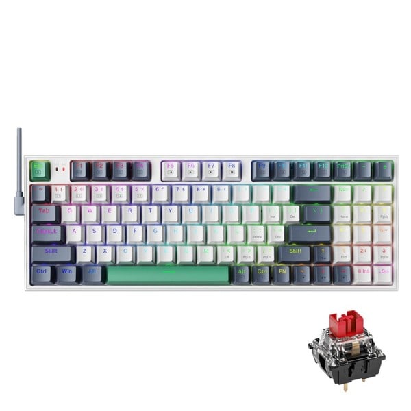 Mekanisk Tastatur Gaming Tastatur Kablet Tastatur Hot Swappable 94 keys RGB Light Mac Windows