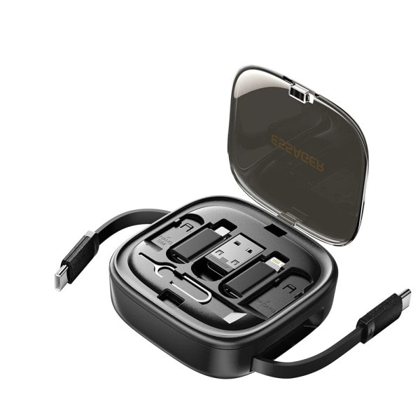 Bästa kvalitet USB C Till Tpye C kabel PD 60W för snabb laddning data resor multi funktionell sladd med hållare lagring box