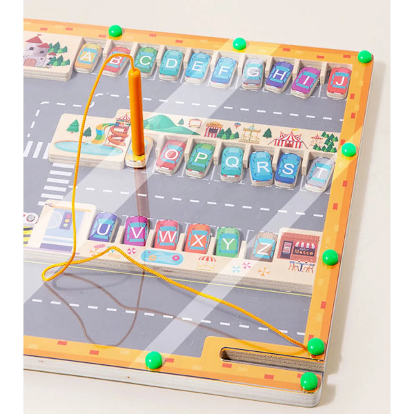 Magnetisk Alfabet Labyrint Brev Pussel Montessori Motor Skills Leksaker