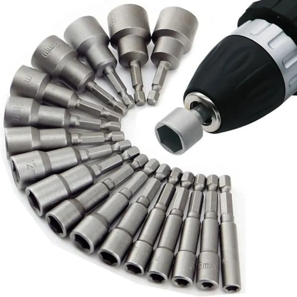 5mm-13mm Insexkant hylsor munstycken mutter skruvdragare set skruvmejsel set
