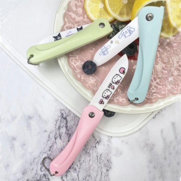 Hello Kitty Cinnamoroll Portable Mini Reise Husholdning Peeler Mat Kniv