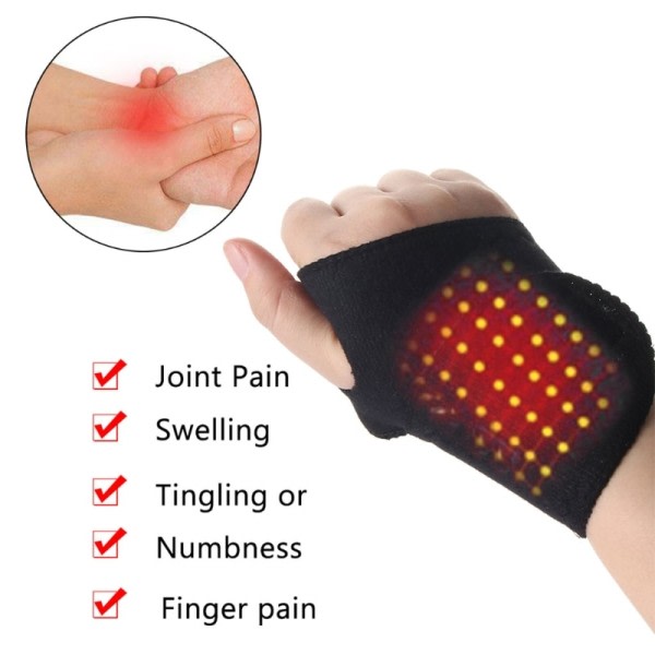 Selvopvarmende håndled bånd magnetisk terapi støtte bøjle omslag opvarmet hånd varmer kompression smertelindring armbånd