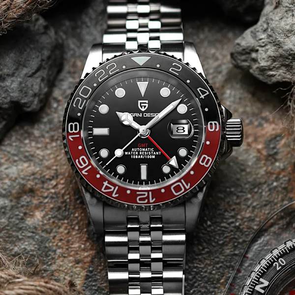 Klockor Män's Lyx Sapphire Automatisk Mekanisk Klocka 40MM Rostfritt Stål Vattentät Klocka