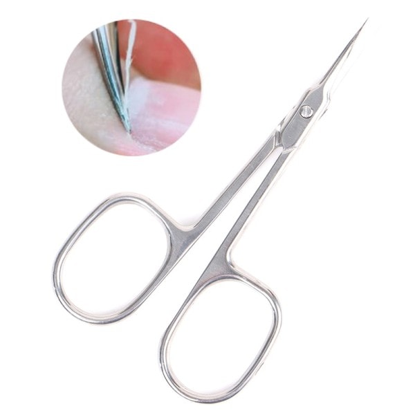 Cuticle Nipper Rustfrit Stål Buet Tip Tynd Klingen Neglebånd Saks Negleklippere