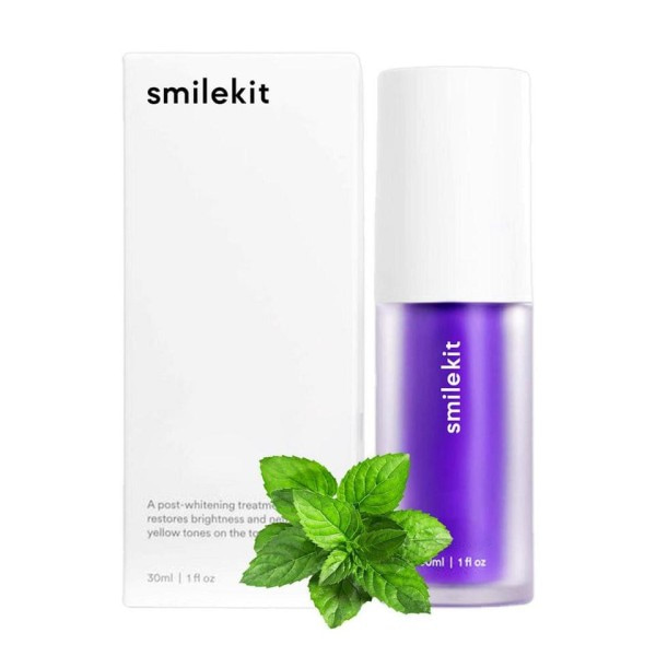 30ml V34 Lila Whitening Tandkräm Ta bort Fläckar Minska Gulning Vård Tänder Tandkött Fräscht Andning Ljusning Tänder