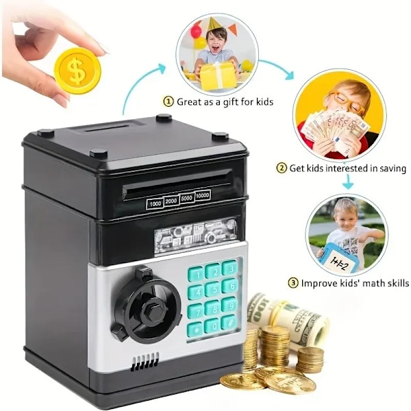 Elektronisk Piggy Bank Lösenord Safe Box Pengar Lådor För Barn Digitala Mynt Kontanter Spara Safe Insättning Atm Machine