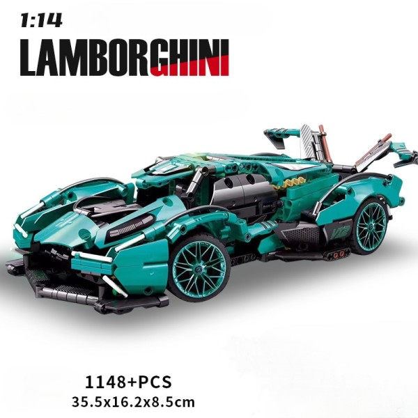 Tekniset Lamborghinit Super Speed Kilpailu auto rakennus palikat ajoneuvo malli kokoonpano tiilet lelu aikuiselle lapsille