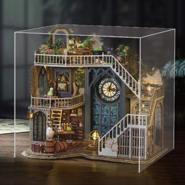 DIY Miniature Dukke Hus Kit Træ Dukkehus Værelseskasse Magic Workshop Have Gaver Jul
