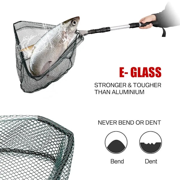 130cm aluminium legering fiske nett teleskop foldbar landing nett uttrekkbar stang
