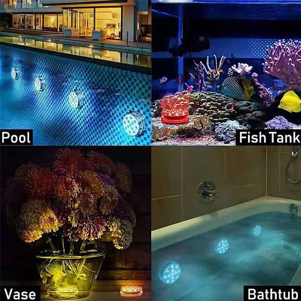 Pool Ljus Undervatten Simning Pool Belysning 13LEDs Uppdaterad Sänkbar Ljus