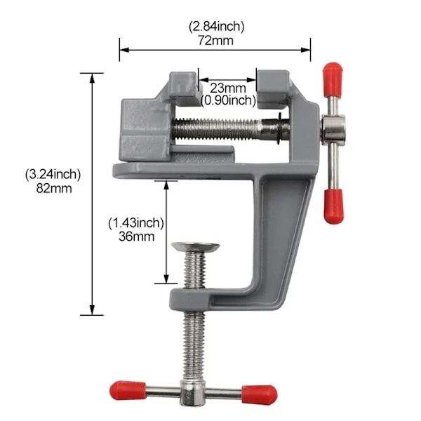 Mini Bänk Skrut Muliti-Funcational 3,5& quot Aluminium Miniatyr Små Juvelerare Hobby Klämma
