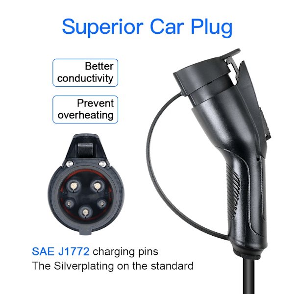 Bärbar 32A 7,2KW EV Ladd kabel
