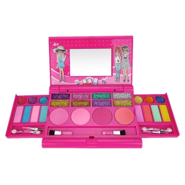 Smink Kit Toy Set För Flickor Bärbar Låtsas Smink Kosmetika Tillbehör För Flickor