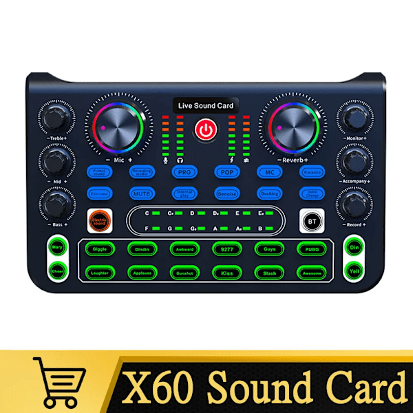 HD X60 Ljud Kort Engelsk Version Professionell Ljud Kort Ljud Mixer