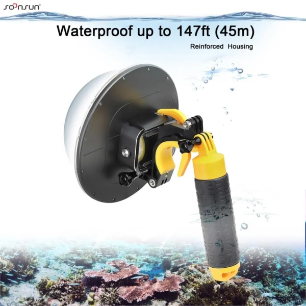 Dome Port for GoPro Hero Black Vattenproof Case Diving Housing Float Grip for Go Pro