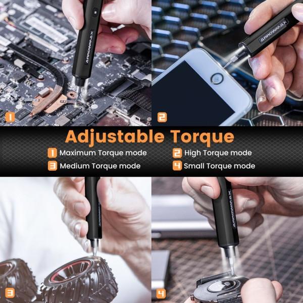 Precision Elektrisk Skruvmejsel Set med 34 Magnetic Bits 4 Gears Moment Laddbar Trådlös Skruvmejsel