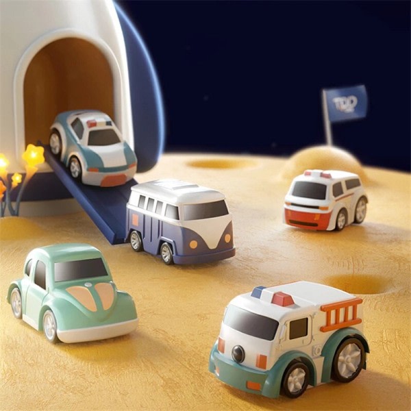 4 biler rom rakett racing jernbane bil modell leker barn bane bil eventyr spill hjerne mekanisk interaktiv tog barn leke