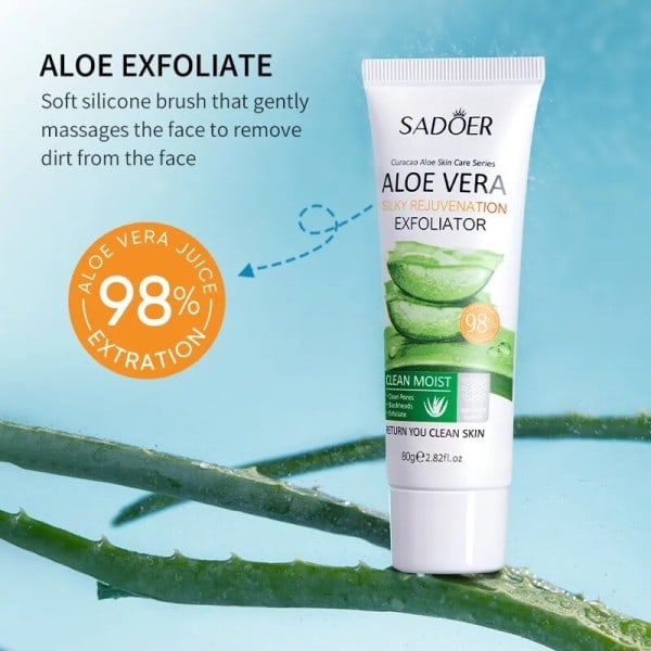 Ansikt Eksfolierende Gel Aloe Vera Ansiktsbehandling Eksfolierende Skrubb Renser Hviting Acne Svarthode Behandling