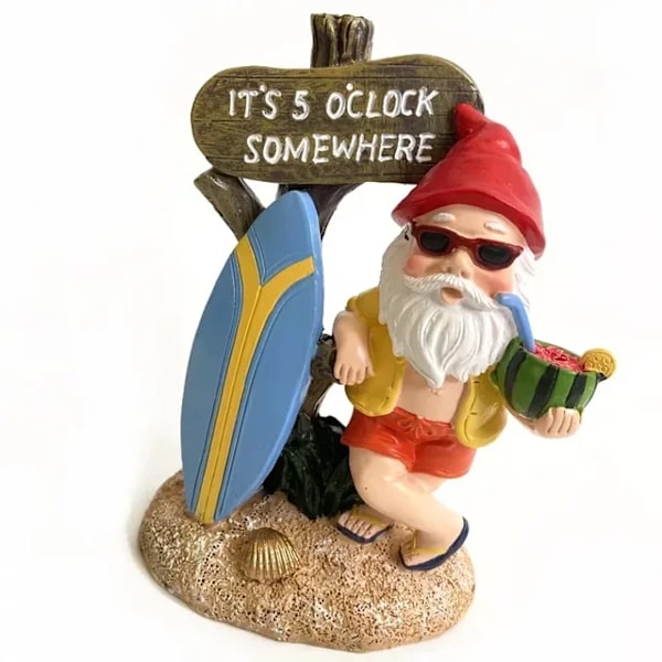 Surfbräda Gnome Ornament Sommar Trädgård Ornament