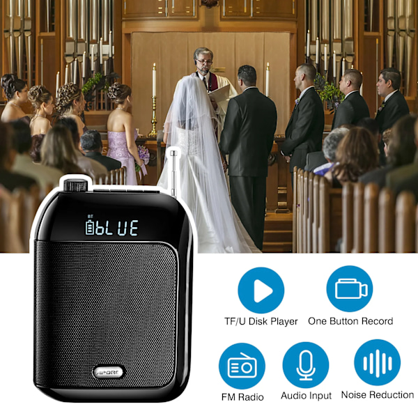 Bluetooth UHF Langaton ääni vahvistin kannettava opetukseen luento kiertomatka opas promootio U-levy megafoni mikrofoni kaiutin