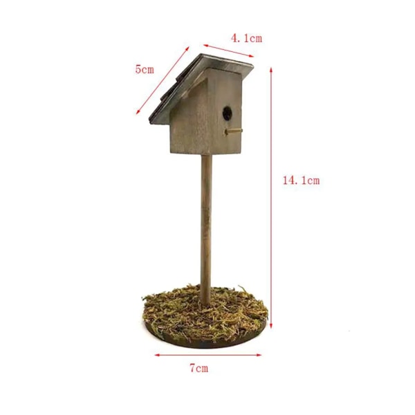 Dockhus miniatyr trä hängande brinnande spis trädgård landskap utomhus dekoration