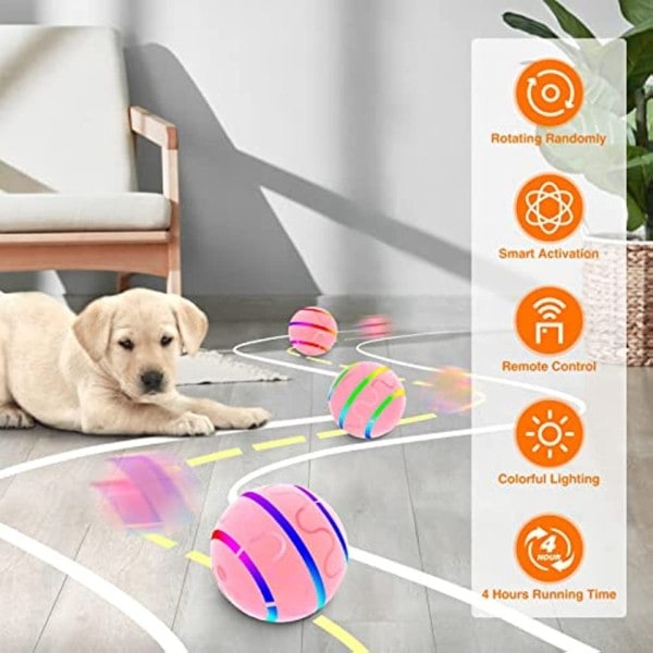 Smart Interaktiv Hund Ballar Fjärrkontroll Kontroll Hund Tugga Leksaksboll för Aggressiva Tuggare