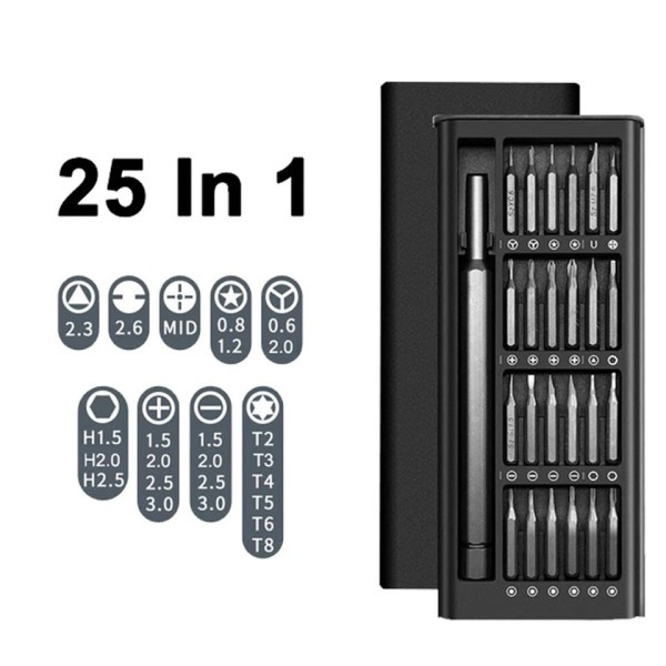 25 In 1 Ruuvimeisseli Magneetti Kärjet Phillips Torx Hex Precision DIY irrotettava mini työkalu kotelo