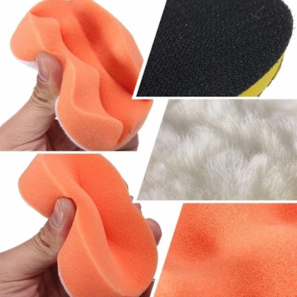 11 bitar  Bil polering pad svamp bil polerare vaxning kuddar ull hjul putsning kit för bil polerare borr adapter