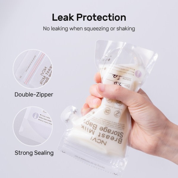 Morsmelk oppbevaring poser 6 oz melk fryser poser for langtids amming oppbevaring