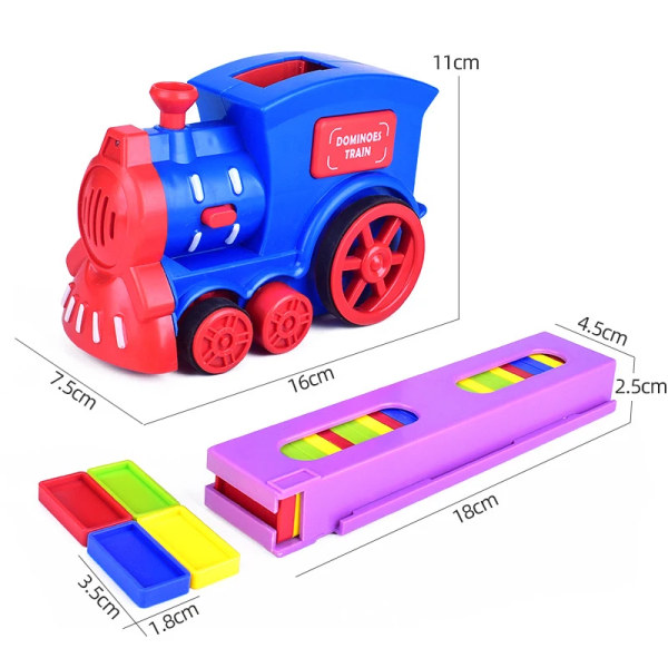 Automatisk Läggning Domino Tåg Elektrisk Bil Klossar Kit Kreativt Spel Intelligens Utbildning Gör-det-själv leksak