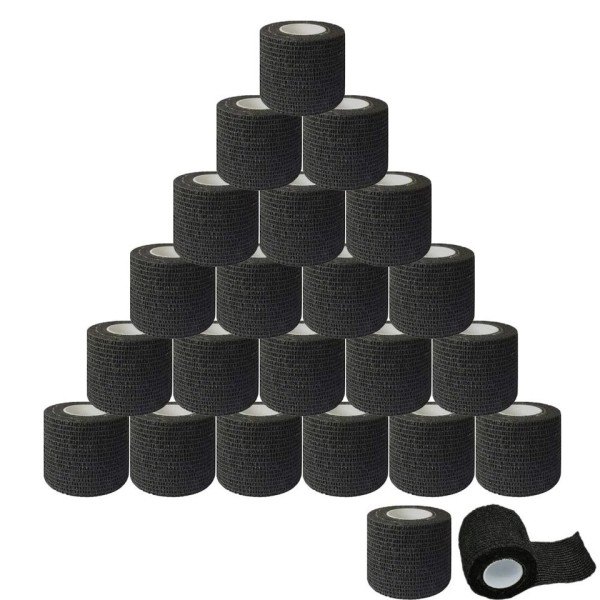 20 stykker sort tatovering greb bandage cover omslag tape nonwoven vandtæt selv klæbende finger beskyttelse tatovering tilbehør