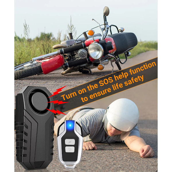 Trådlös Motorcykel Vibration Larm IP55 Vattentät Cykel Larm