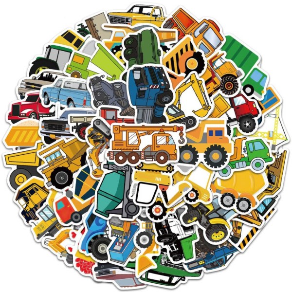 50 kpl söpöt lapset's sarjakuva auto kuorma-auto tarrat Kawaii teetä rullalauta kannettava moottori grafiti tarra