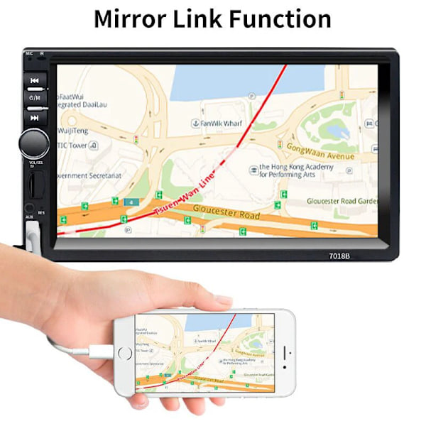 7" Touch Skærm Stereo Bluetooth 12V 2 Din MP5 afspiller