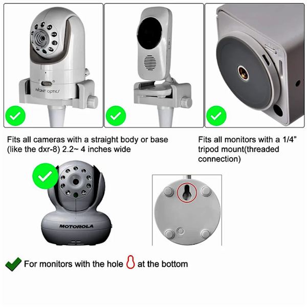 Baby monitor säng fäste multifunktion kamera hållare 1/4 skruv flexibel klämma slang kamera fäste kam justerbar lång arm