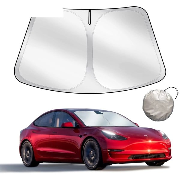 För Tesla vindruta solskydd vikbart fram fönster sol skydd kåpa värme skydd visir för modell y
