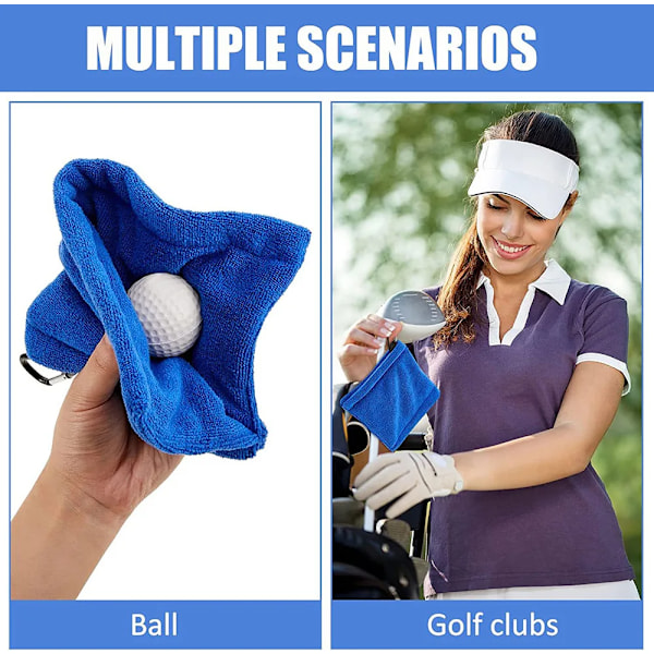 Fyrkantig Mikrofiber Golf Bol rengöring handduk med karbinhake krok vatten absorption rengöring golf klubba för huvud torka duk rengöring