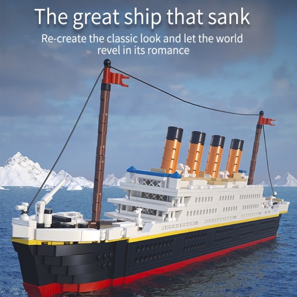Mini maailman kuuluisa elokuva RMS Titanic laiva malli rakennus palikat figuurit vene ystävät tiilet lelut
