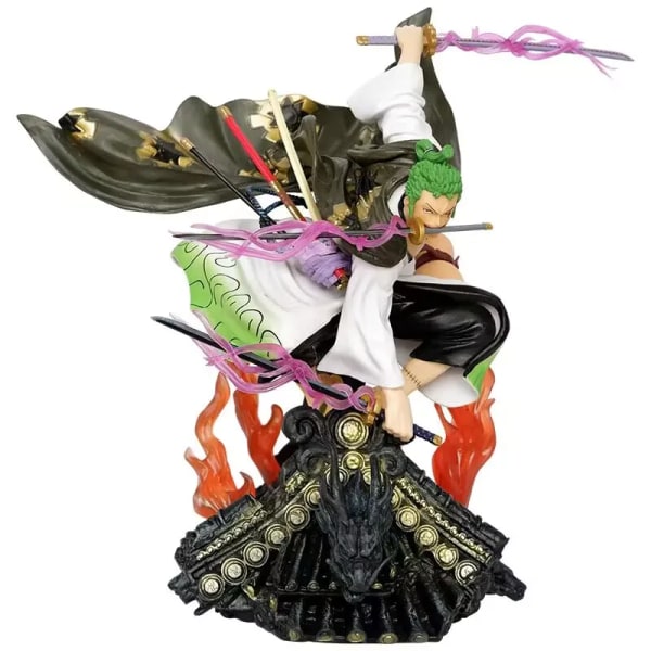 Anime Zoro Figurer One Piece GK Tornado Fighting Roronoa Zoro Action Figures PVC Figurine Ornaments