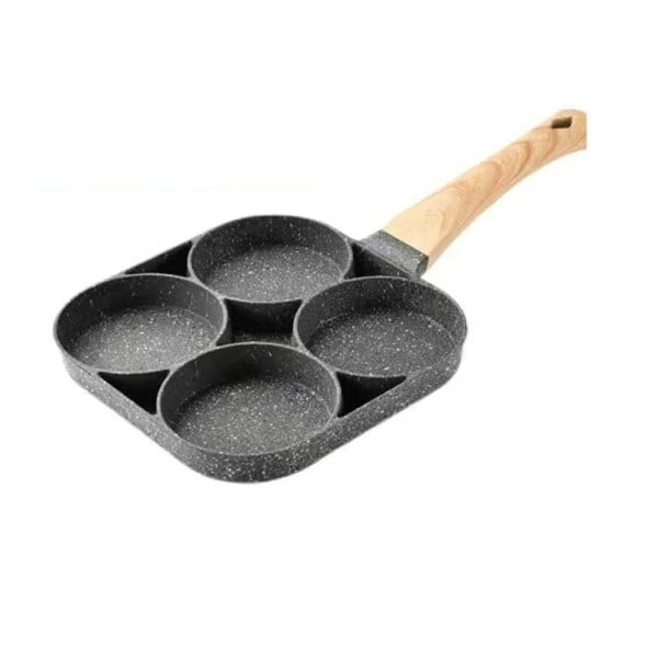 4 hål Omelett Panna Stekt Gryta Förtjockad Nonstick Ägg Pannkaka Biff Matlagning Panna